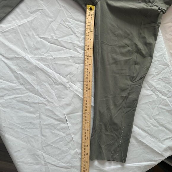 Lululemon Align High-Rise Crop Leggings 19" Women's Sz 12 Green Twill Nulu Yoga - Picture 10 of 12
